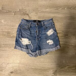 Hollister Blue Distressed Jean Shorts